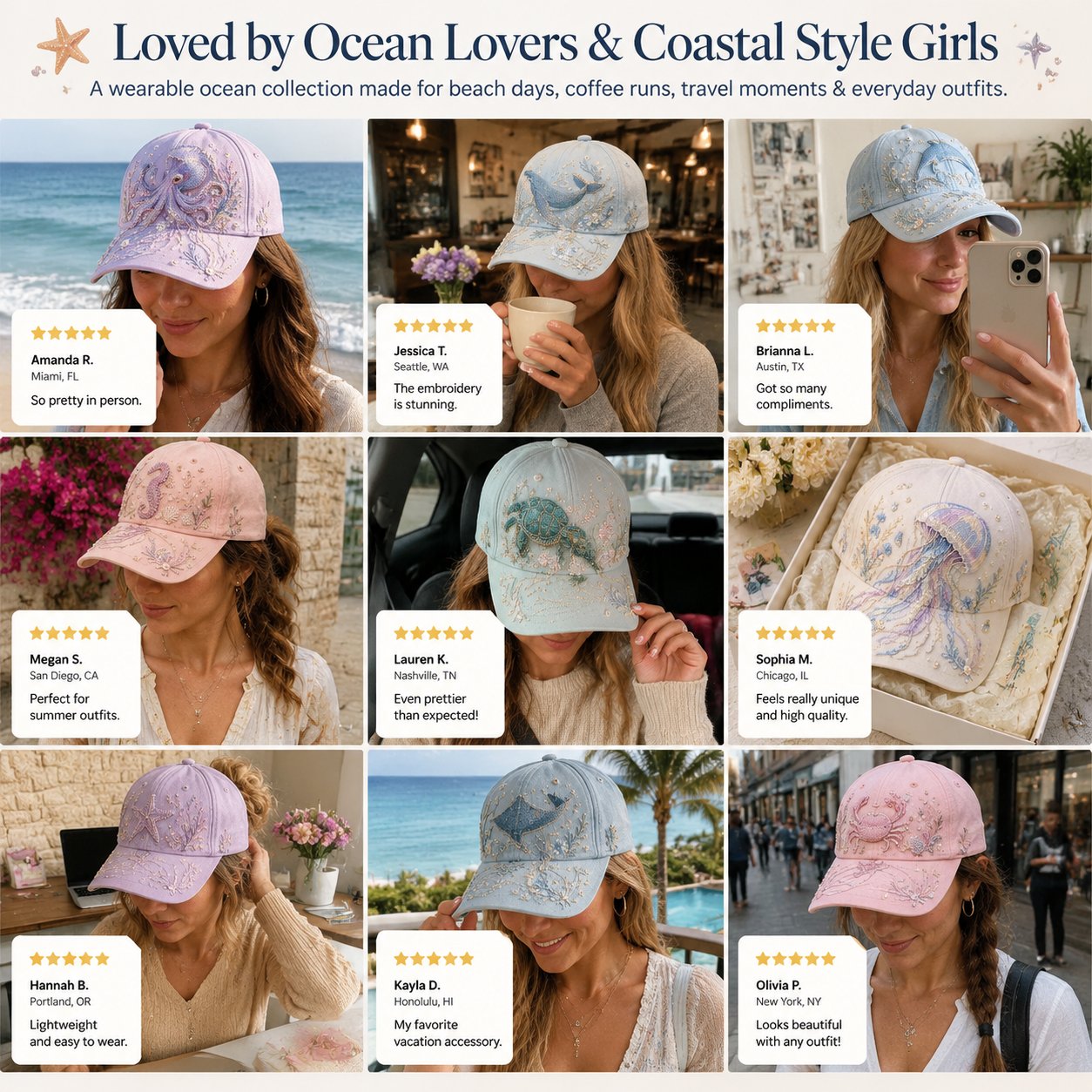 Ocean Sea Creature Pattern Cap
