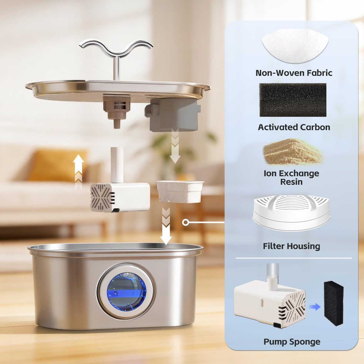 Stainless Steel Cat Water Fountain
