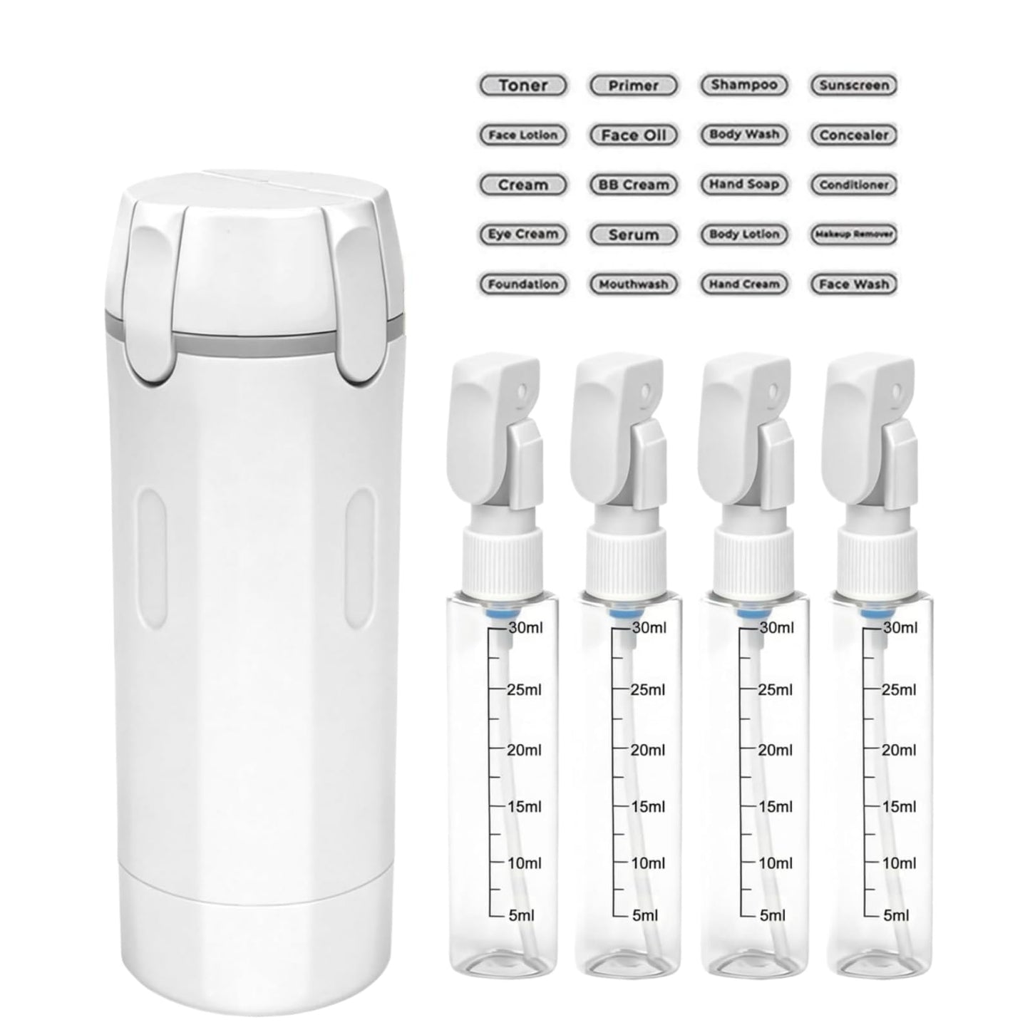 4-in-1 Portable Cosmetic Shampoo Dispenser Storage Bottle