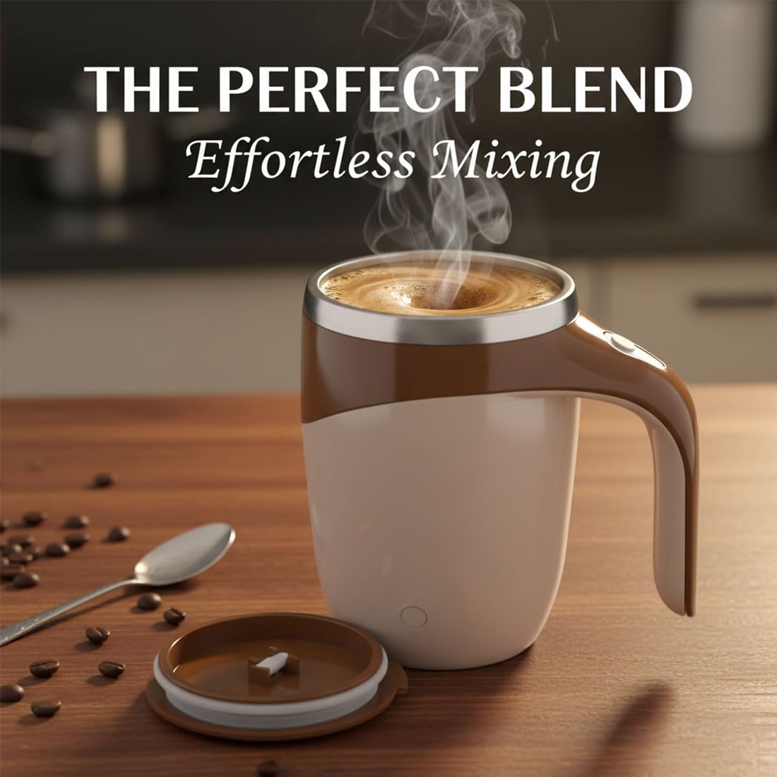 380ml Electric Coffee Mug with Lazy Rotating Magnet Design