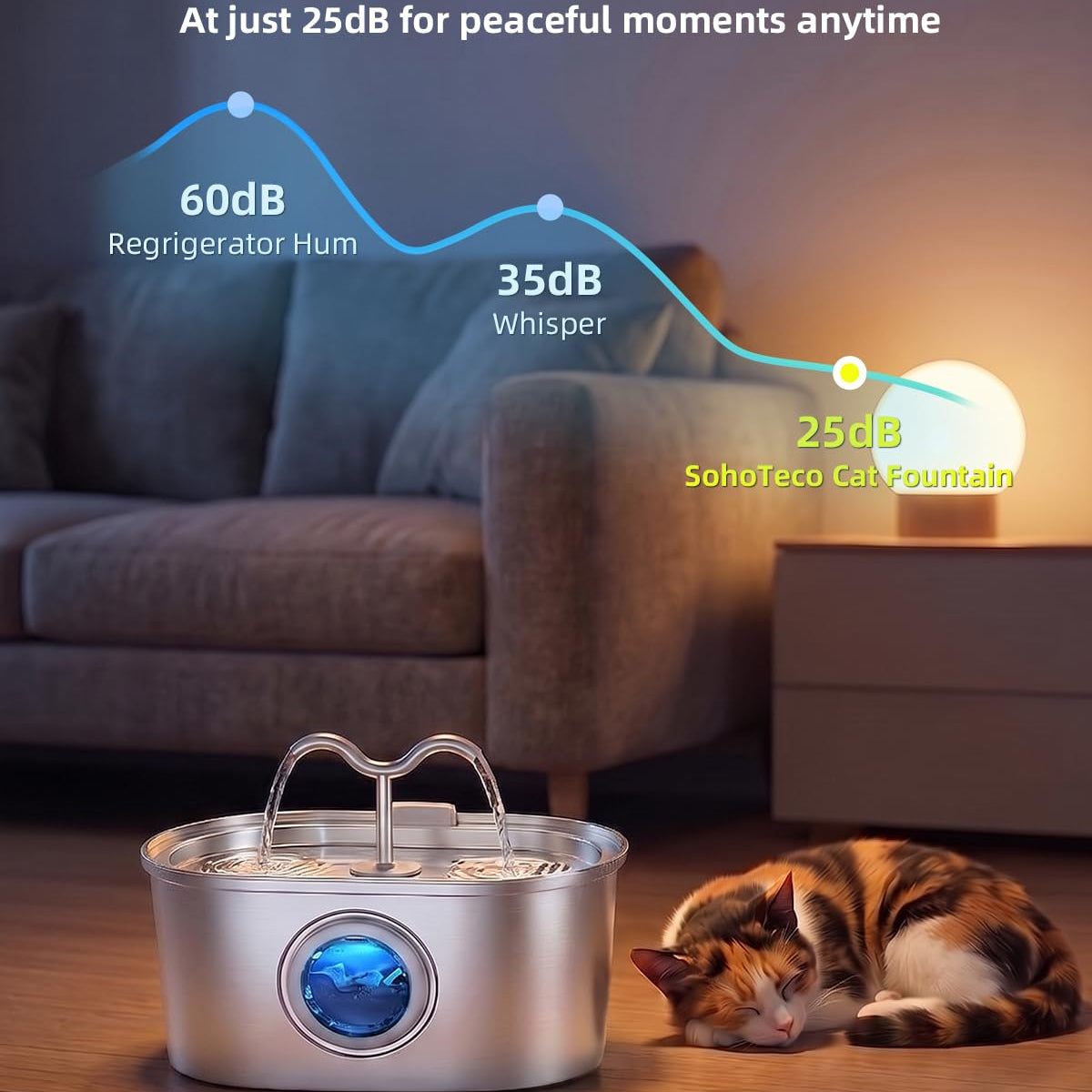 Stainless Steel Cat Water Fountain
