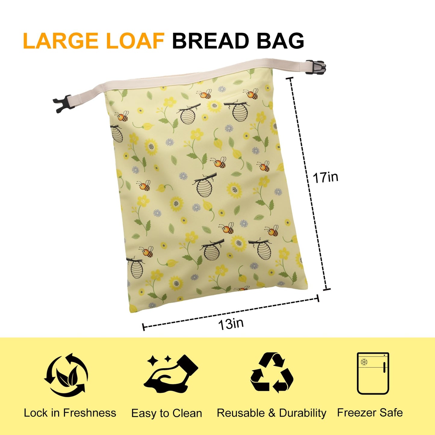 2 Pack Reusable Beeswax Bread Bags for Homemade Sourdough Bread