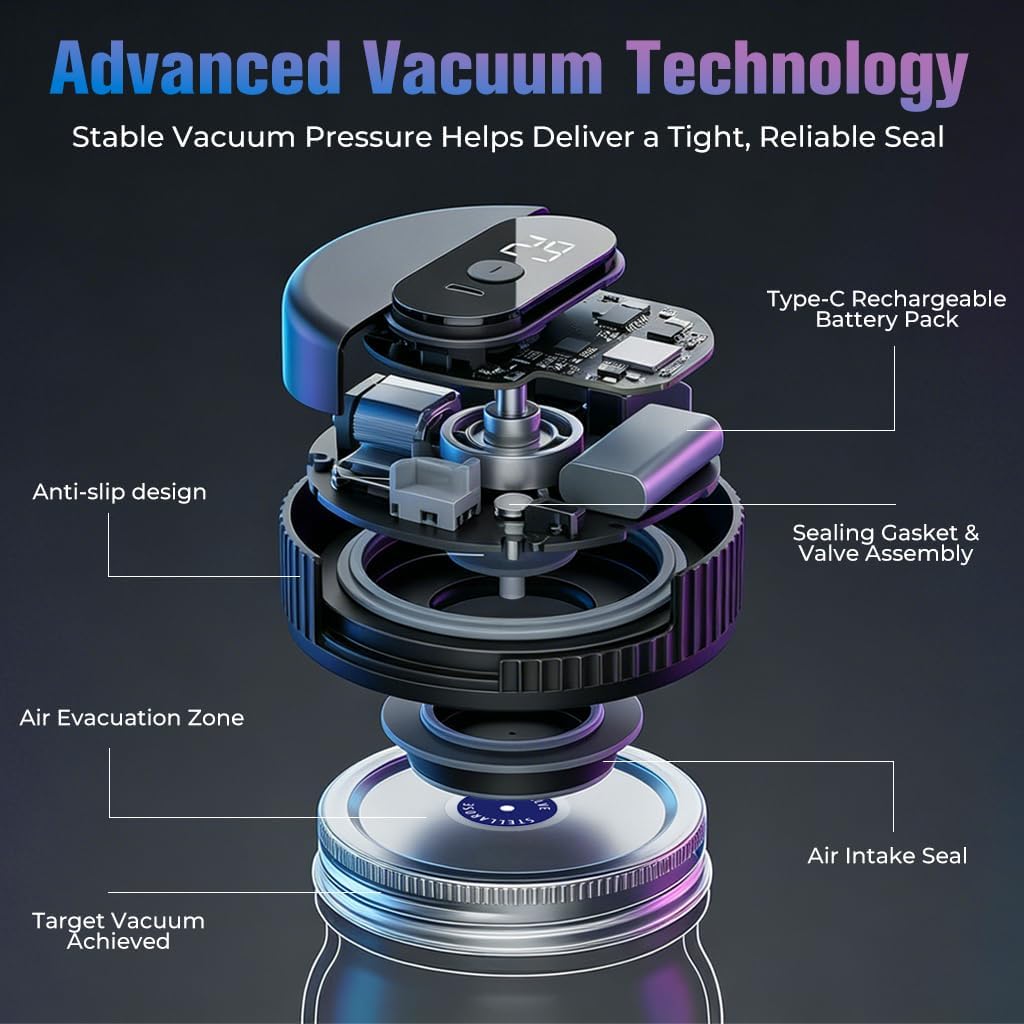 Electric Mason Jar Vacuum Sealer Kit