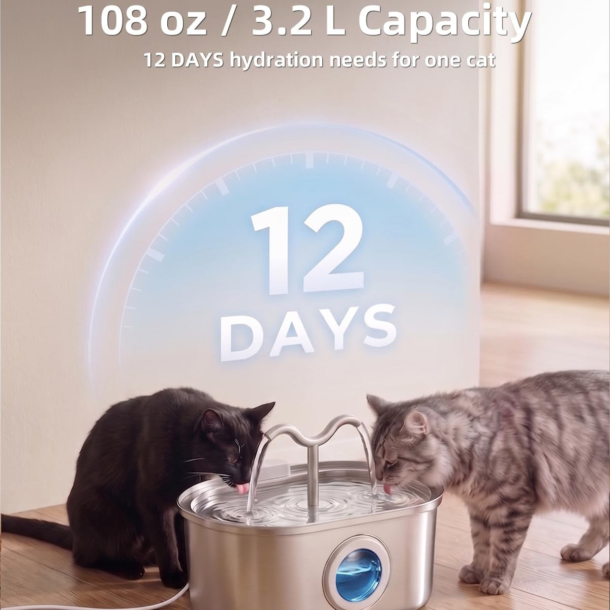Stainless Steel Cat Water Fountain