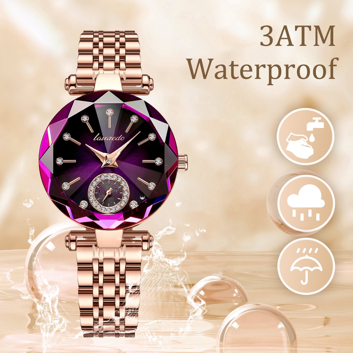 Women's Luxury Shiny Waterproof Stainless Steel Watch