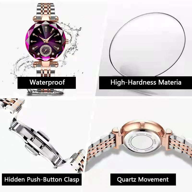 Women's Luxury Shiny Waterproof Stainless Steel Watch