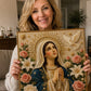 Divine Pearl Bead Virgin Mary Icon – DIY Faith Art Gift
