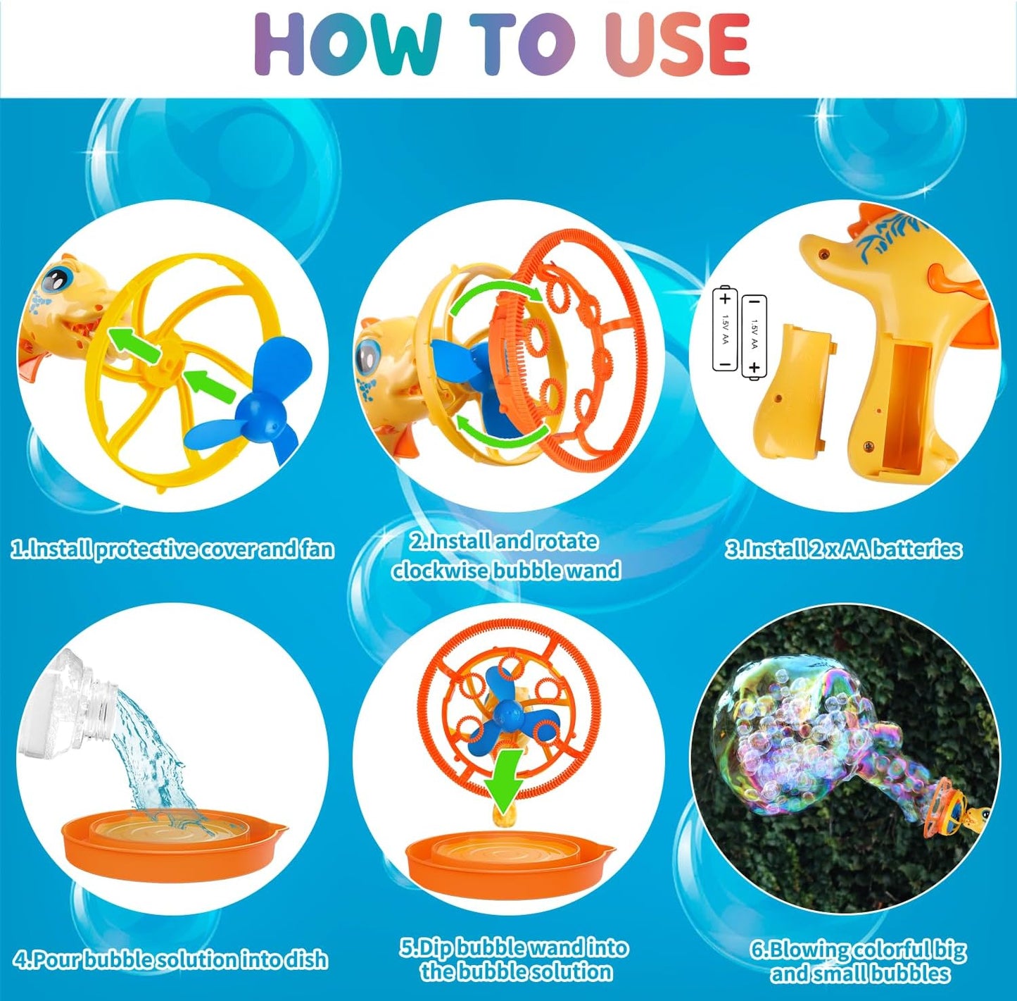 Dinosaur Bubble Gun for Kids