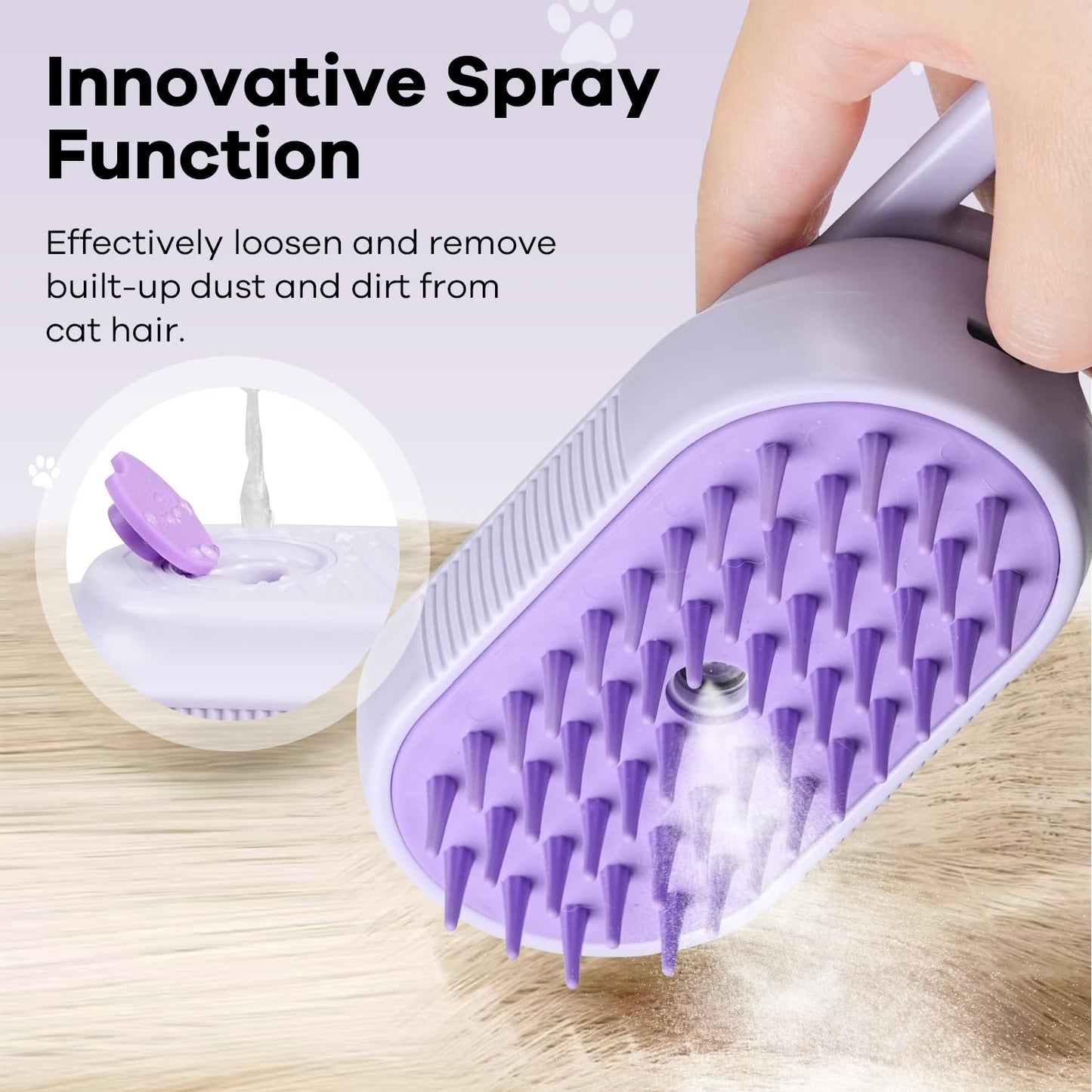 4 in 1 Pet Steam Brush for Shedding