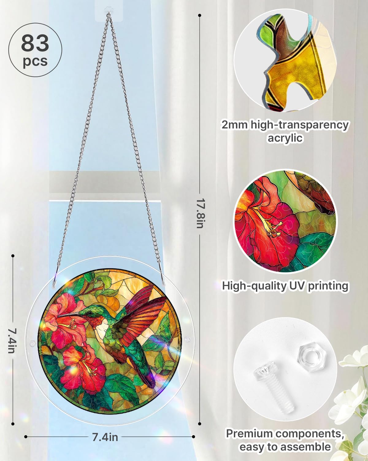 Colorful Birds of Spring Sun Catchers Window