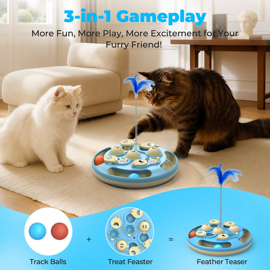 3 in 1 Cat Treat Puzzle Feeder