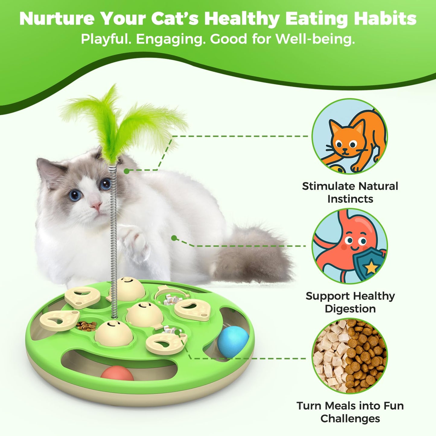 3 in 1 Cat Treat Puzzle Feeder