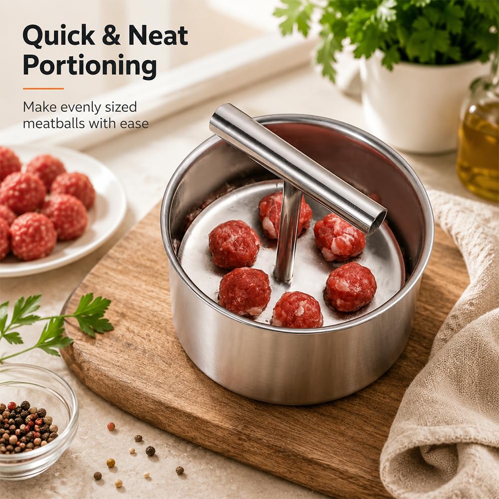 🍲Stainless Steel Meatball Mould – Perfect Meatballs Made Easy 🍳