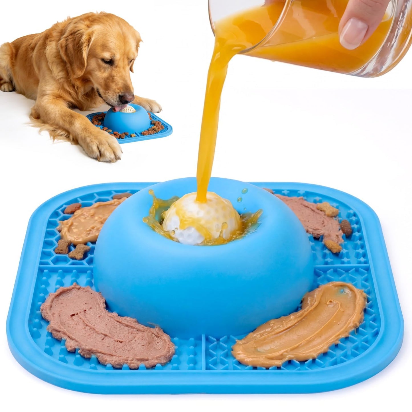 Slow Feeder Dog Bowls & Lick Mat for Liquid and Thick Treat