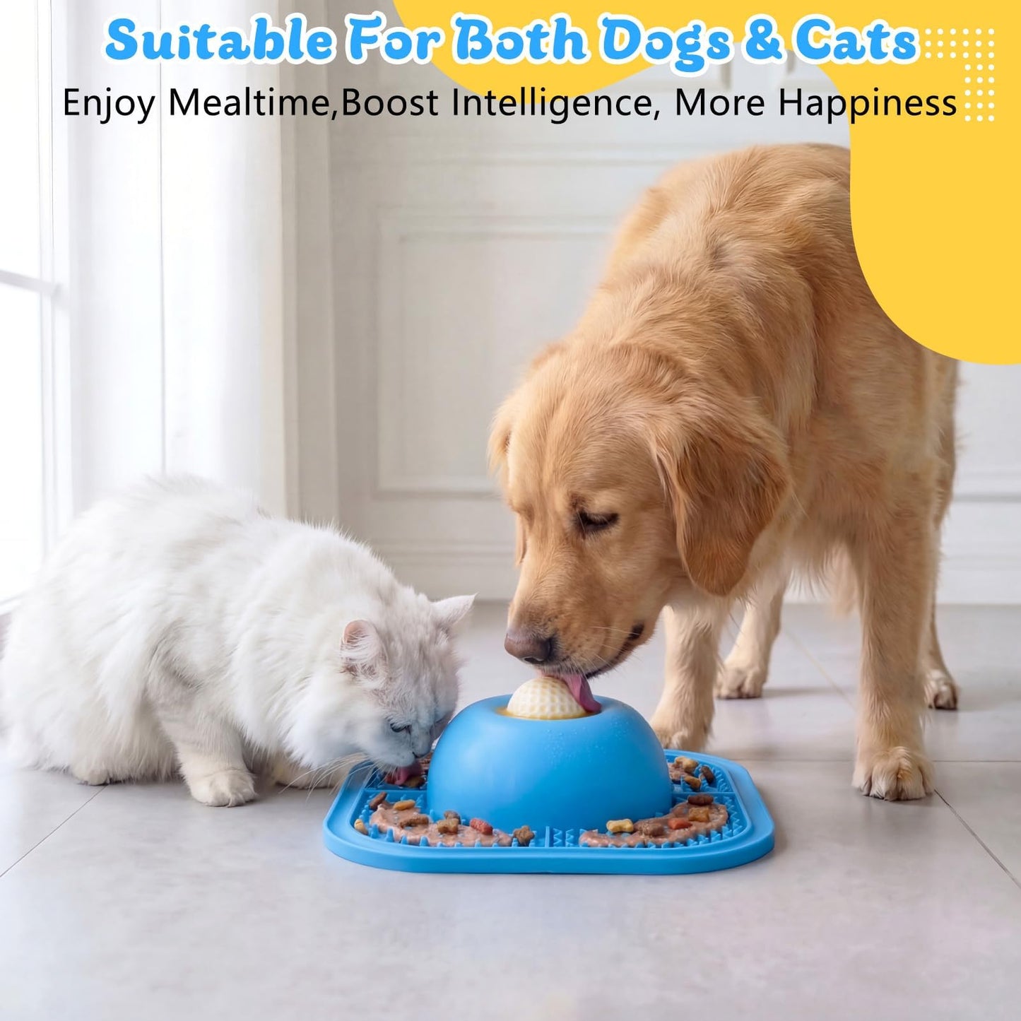 Slow Feeder Dog Bowls & Lick Mat for Liquid and Thick Treat