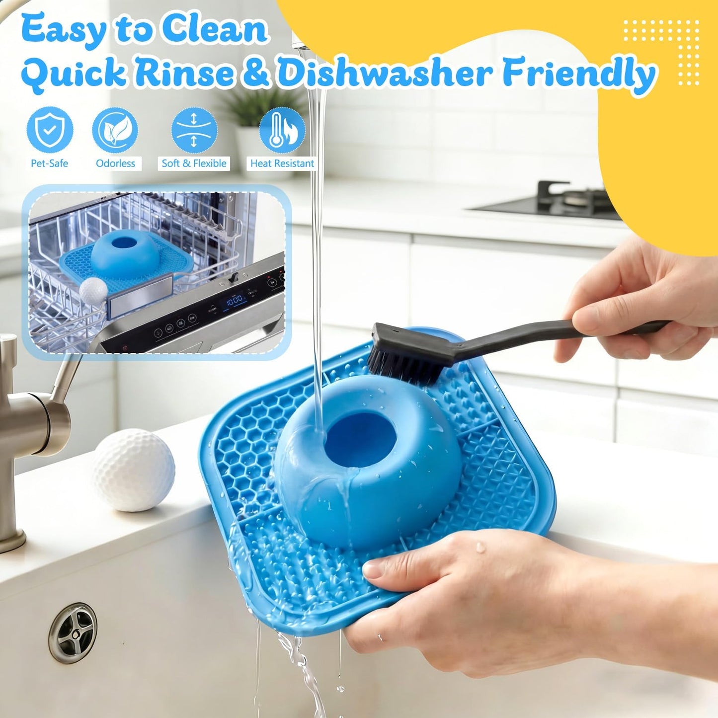 Slow Feeder Dog Bowls & Lick Mat for Liquid and Thick Treat