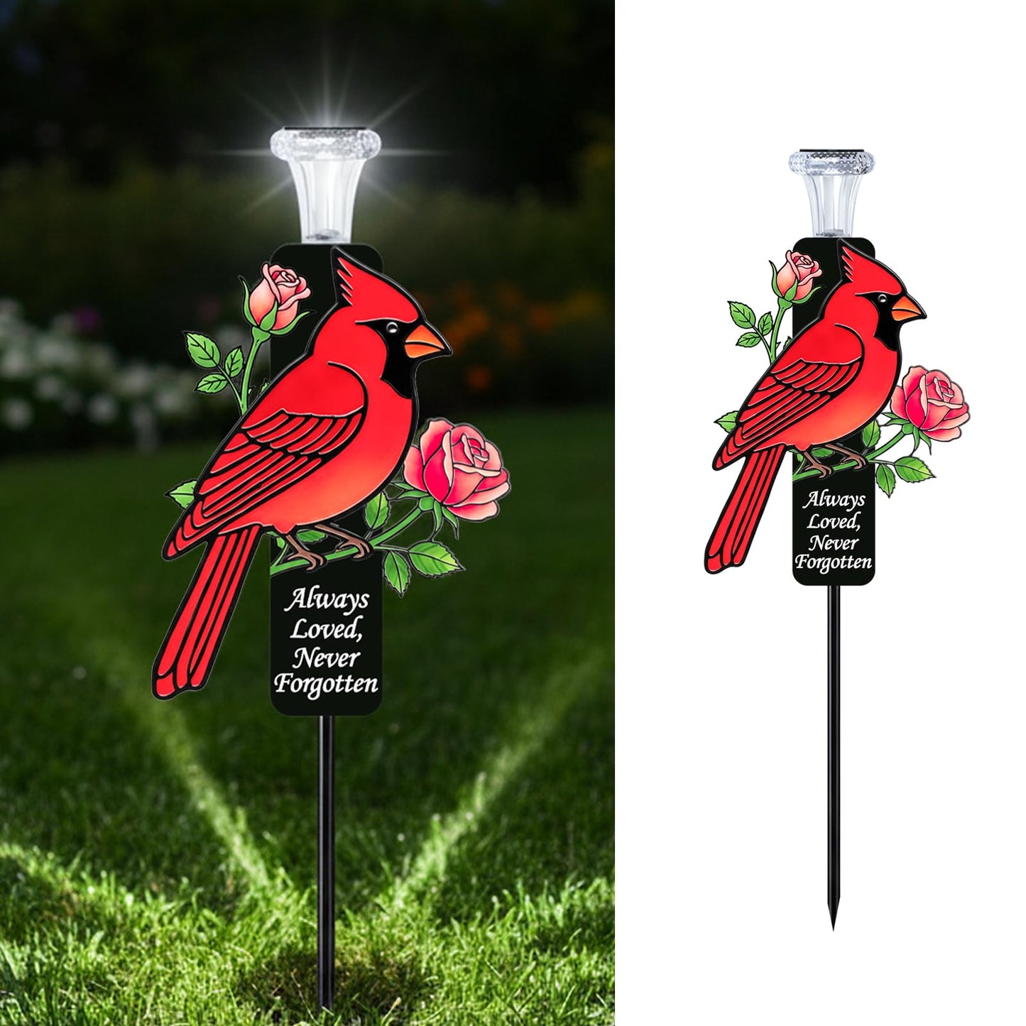 Solar Cardinal Memorial Stakes for Graves