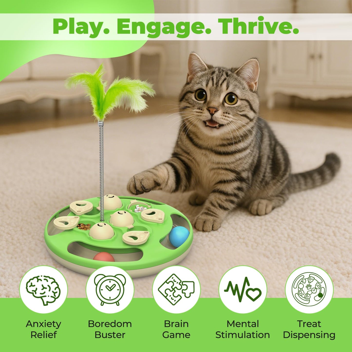 3 in 1 Cat Treat Puzzle Feeder