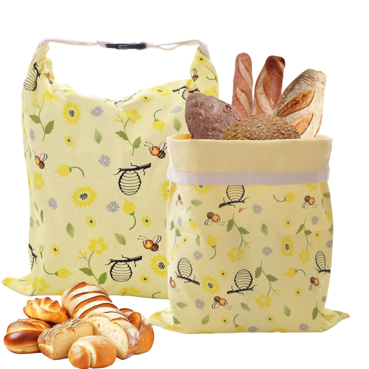 2 Pack Reusable Beeswax Bread Bags for Homemade Sourdough Bread