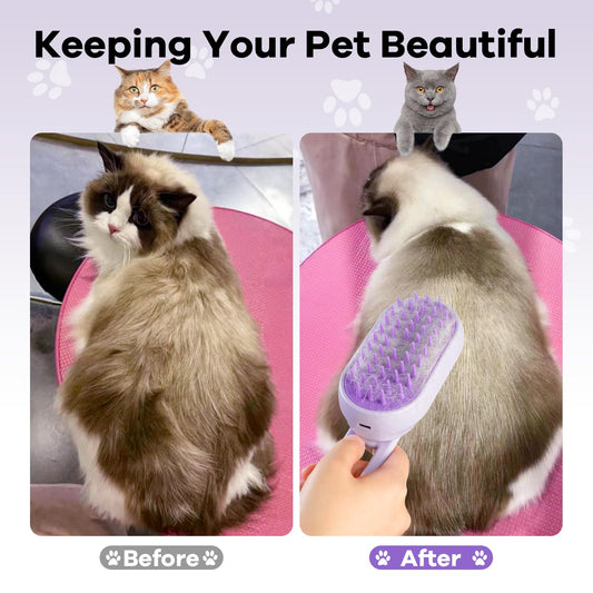 4 in 1 Pet Steam Brush for Shedding