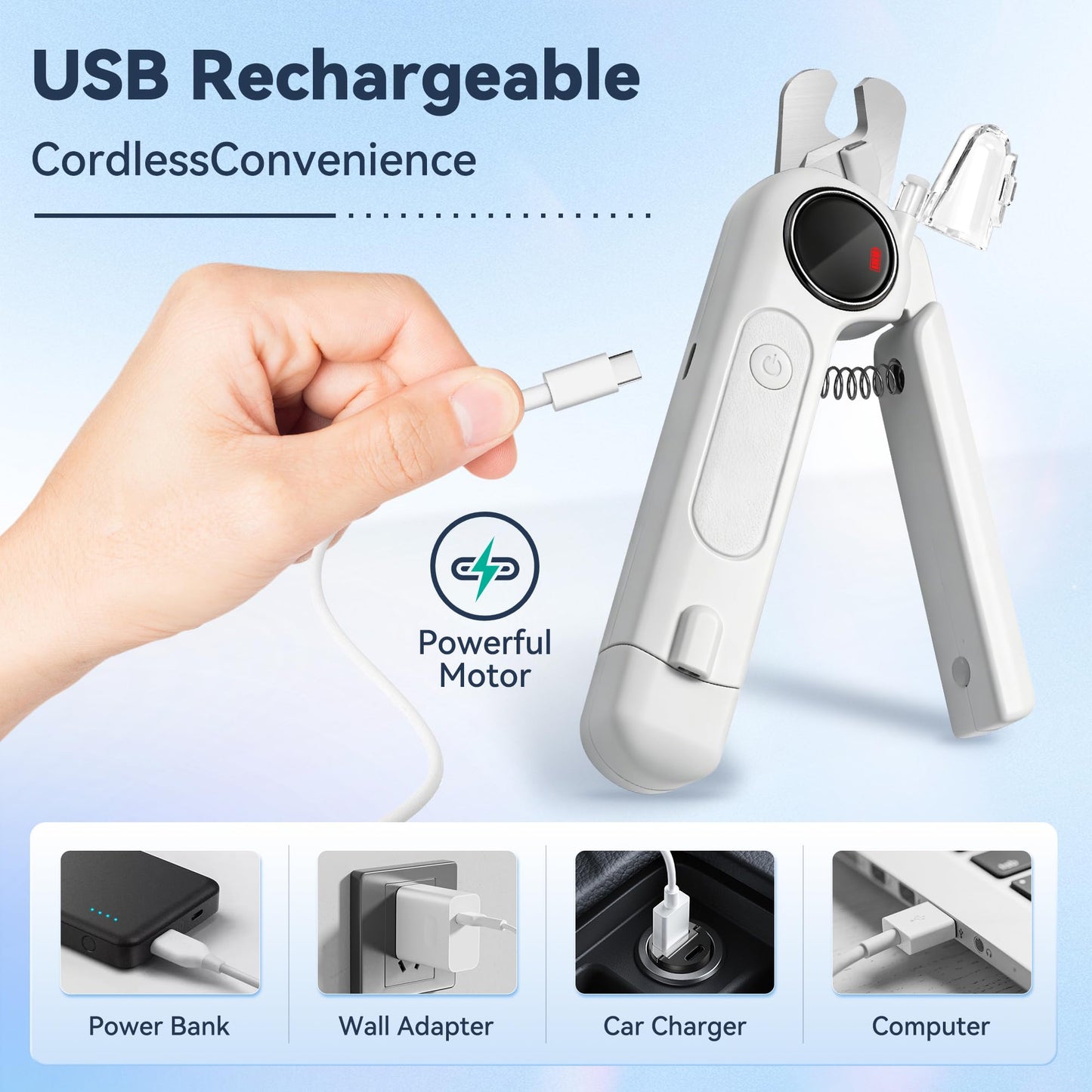 2-in-1 Pet Nail Clippers & Grinder with Light