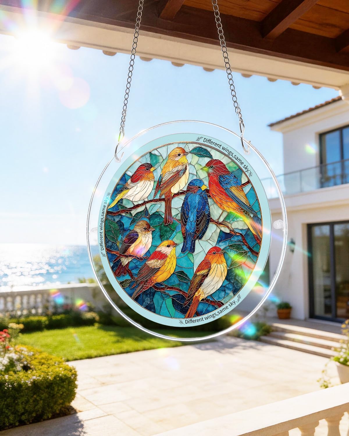 Colorful Birds of Spring Sun Catchers Window