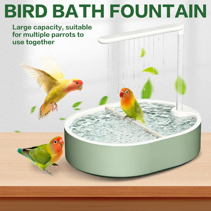 Parrot Automatic Bathing Box with USB- Adjustable Faucet