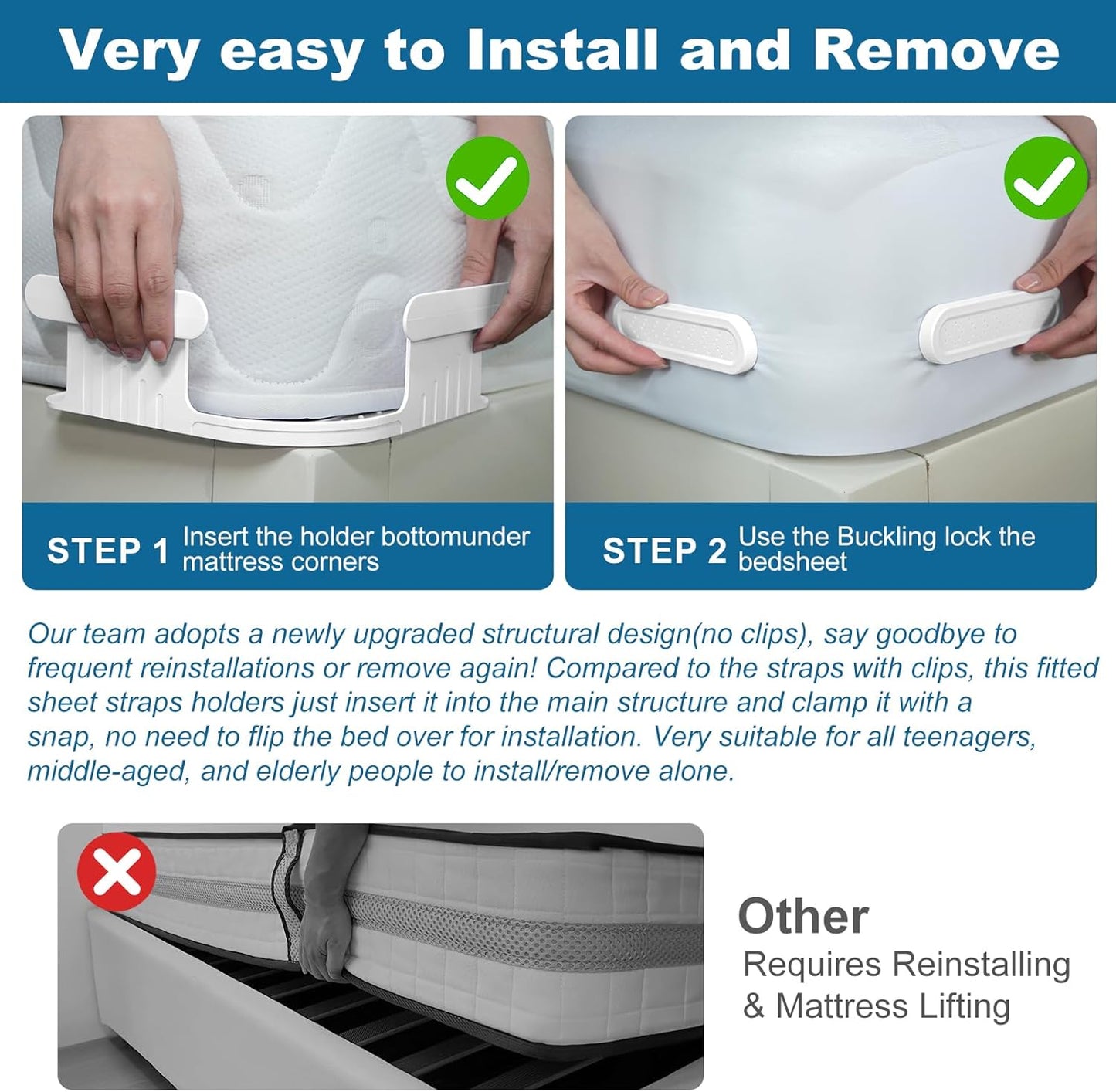 Bed Lock Sheet Holders for Corners