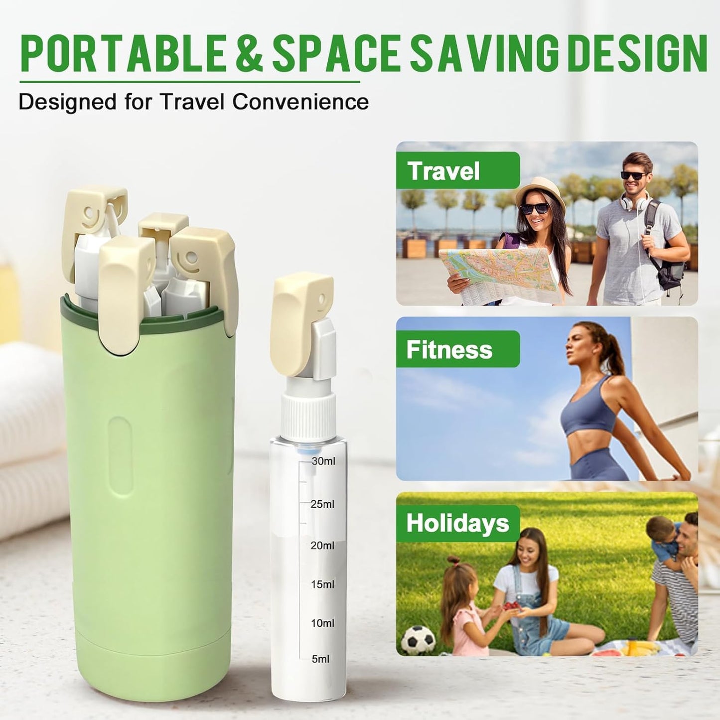 4-in-1 Portable Cosmetic Shampoo Dispenser Storage Bottle
