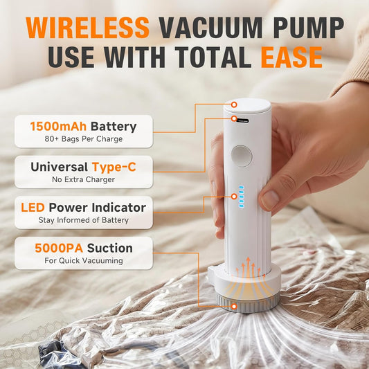 Space Saver Vacuum Storage Bags with Portable Electric Pump