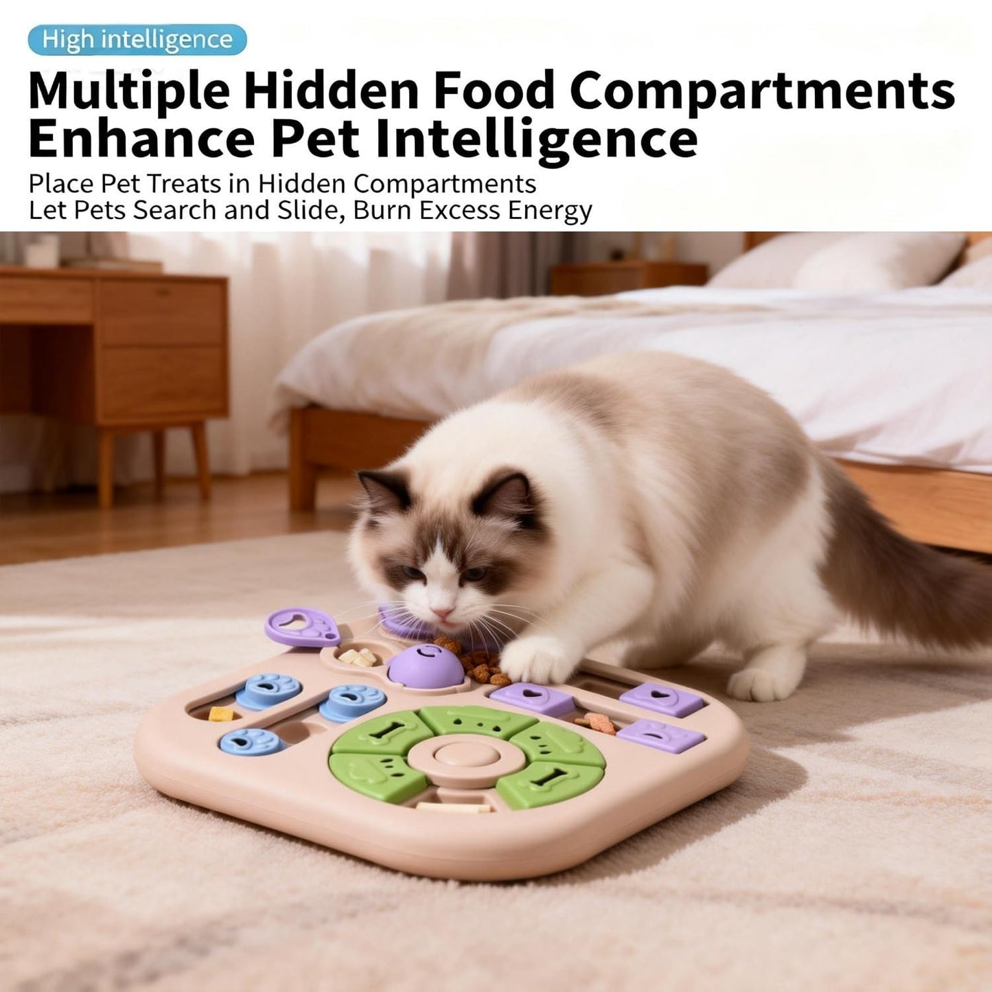 Interactive Cat Puzzle Training Bowl Feeder