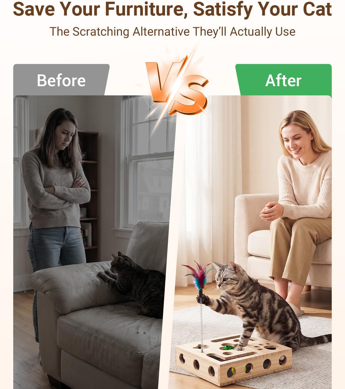 Cat Toys for Indoor Cat Nail File Box with Interactive