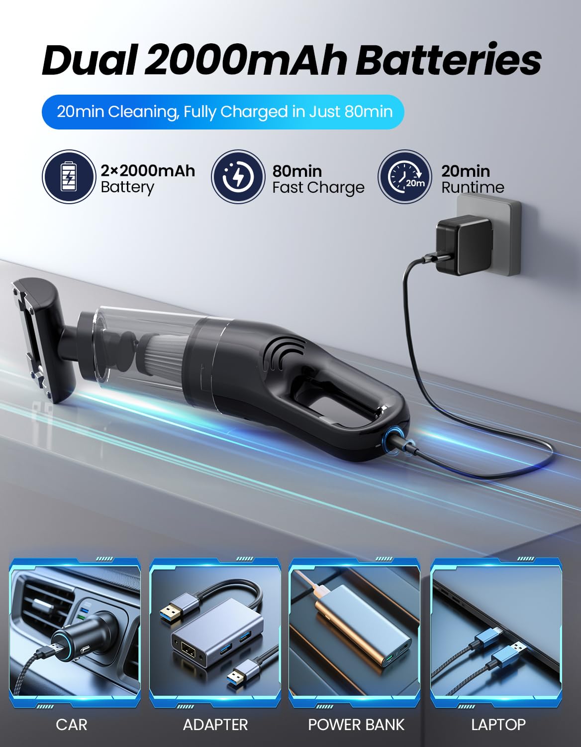 Handheld Portable Rechargeable Car Handheld Vacuum Cordless