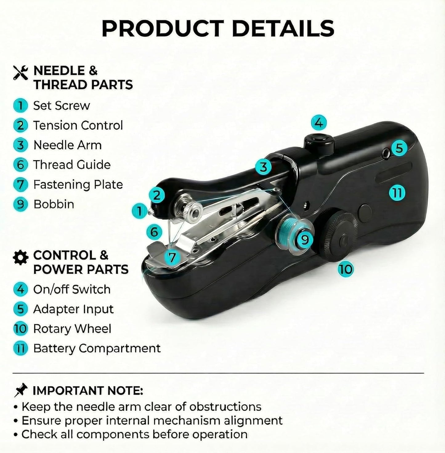 Portable Mini Handheld Stitching Sewing Machine