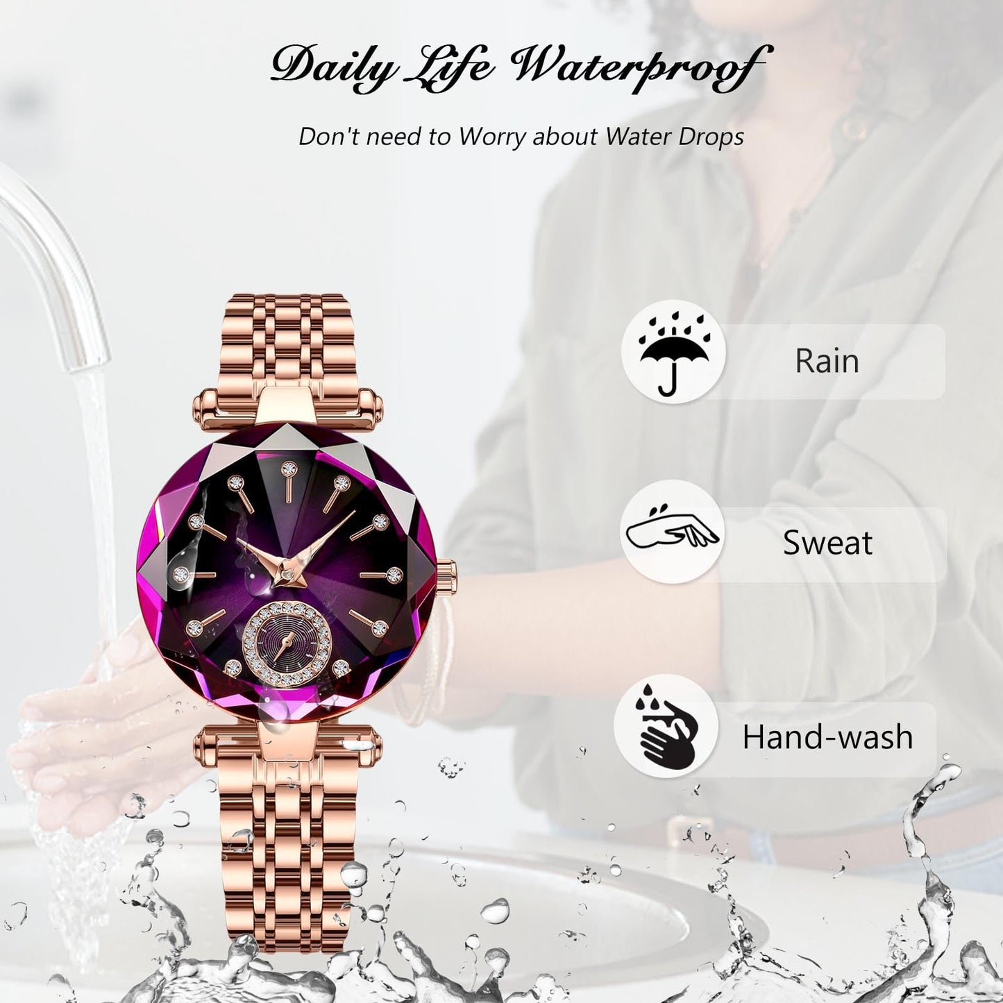 Women's Luxury Shiny Waterproof Stainless Steel Watch