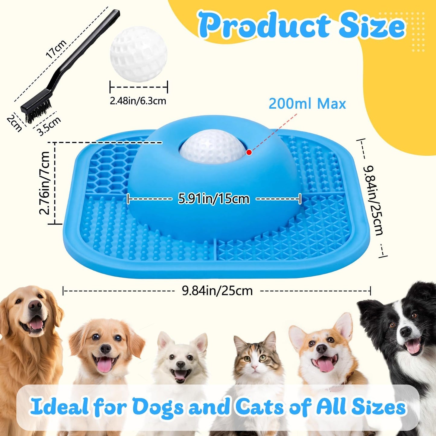 Slow Feeder Dog Bowls & Lick Mat for Liquid and Thick Treat
