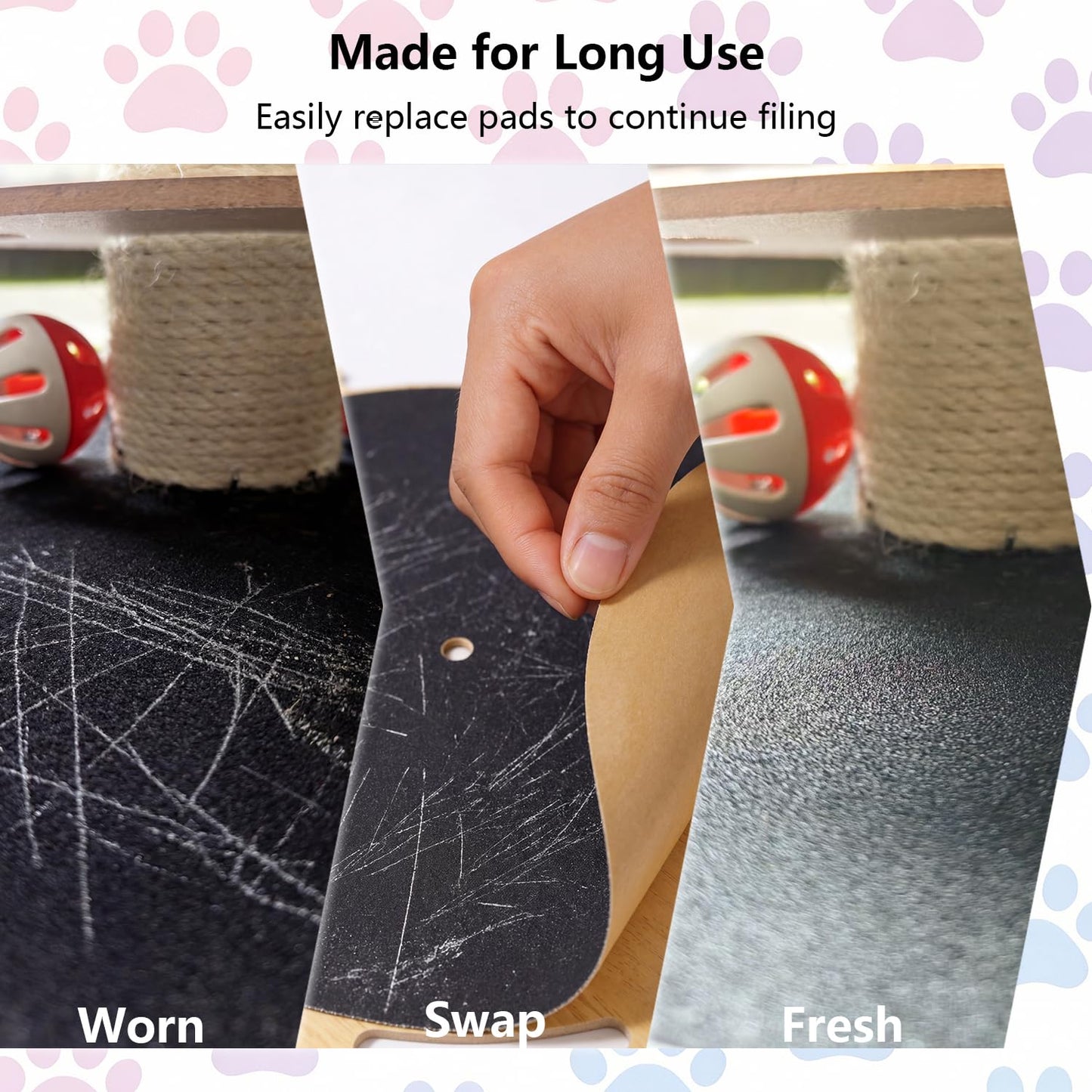 Felt Cat Puzzle Toy with Scratching Pole