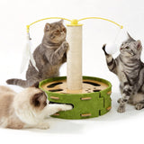 Felt Cat Puzzle Toy with Scratching Pole