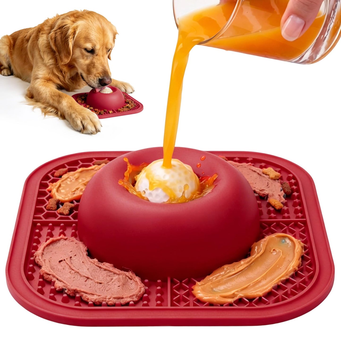 Slow Feeder Dog Bowls & Lick Mat for Liquid and Thick Treat