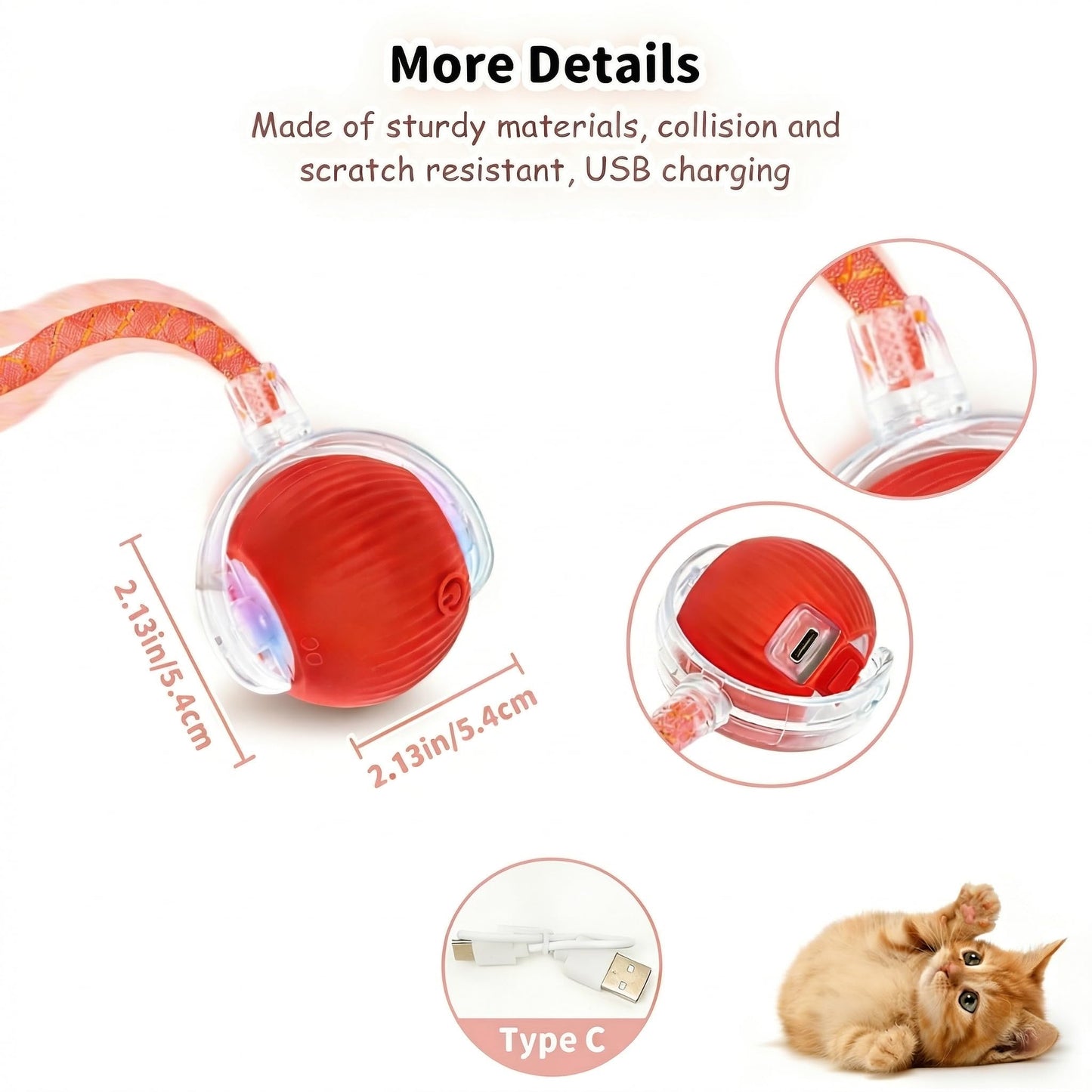 Rechargeable Smart Rolling Cat Ball