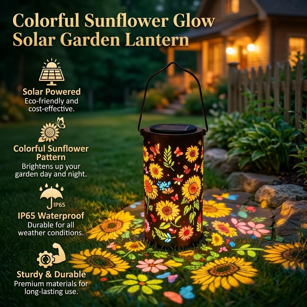 🌞Colorful Sunflower Glow Solar Garden Lantern