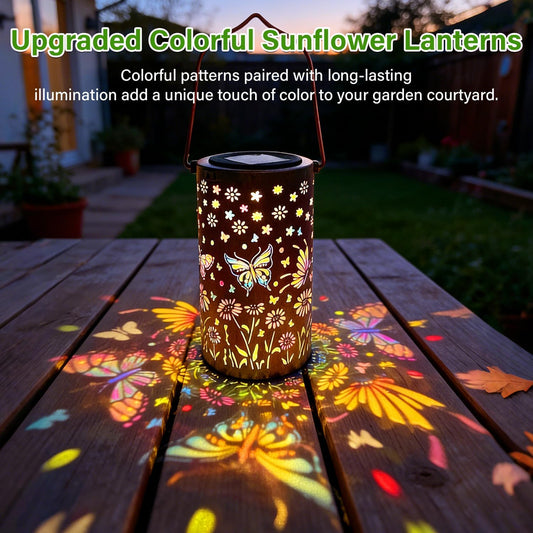 Garden Solar Butterfly Lantern Waterproof Hanging Metal Light