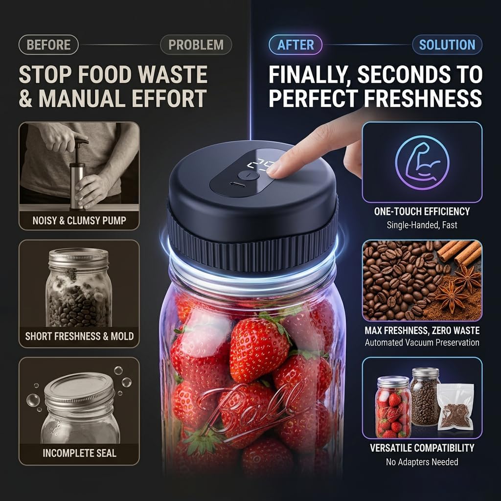 Electric Mason Jar Vacuum Sealer Kit