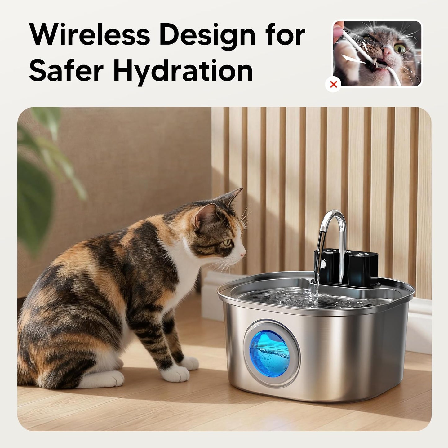 Intelligent Stainless Steel Cat Water Fountain