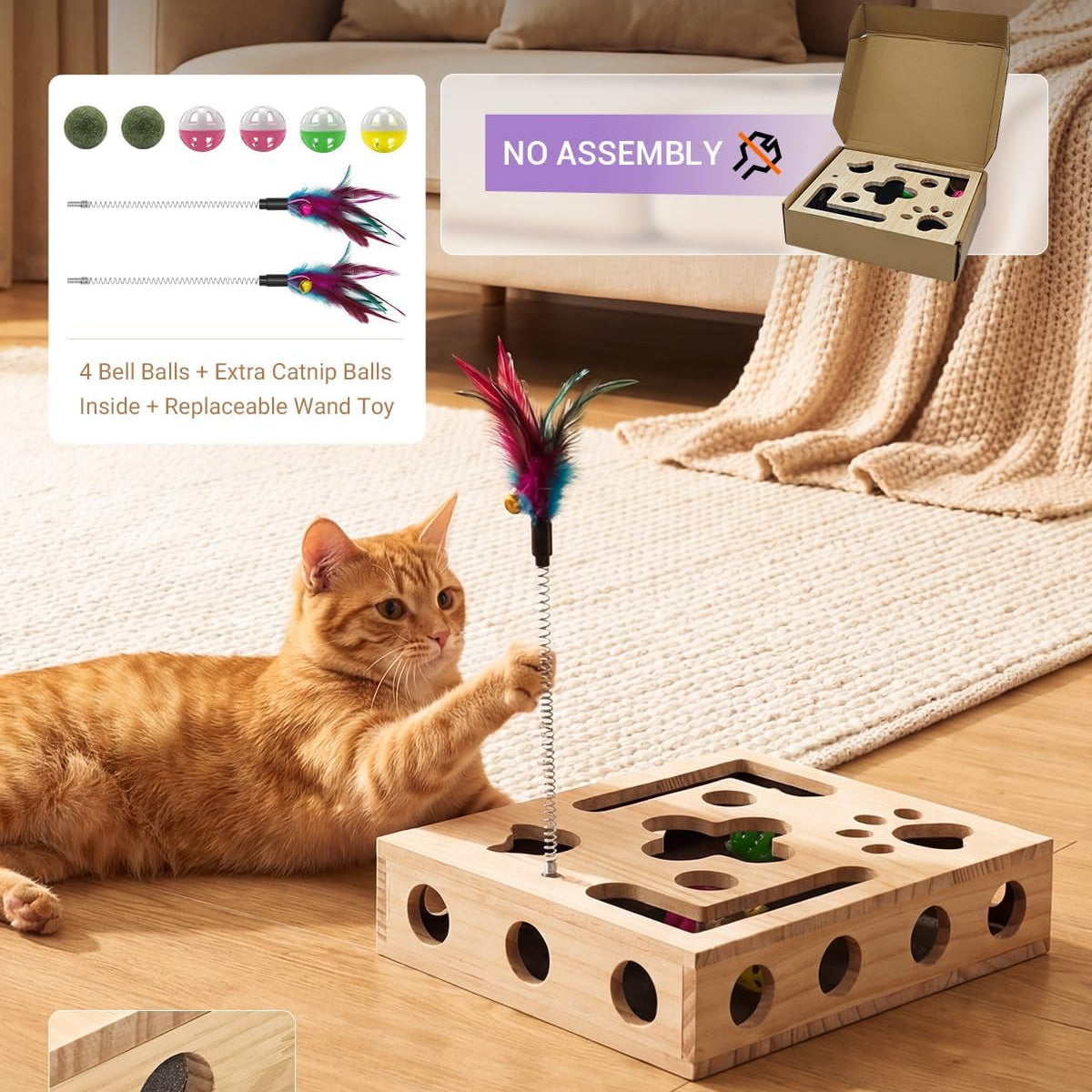 Cat Toys for Indoor Cat Nail File Box with Interactive