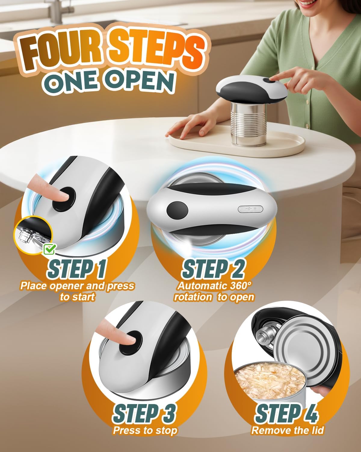 Automatic Rechargeable Electric Can Opener