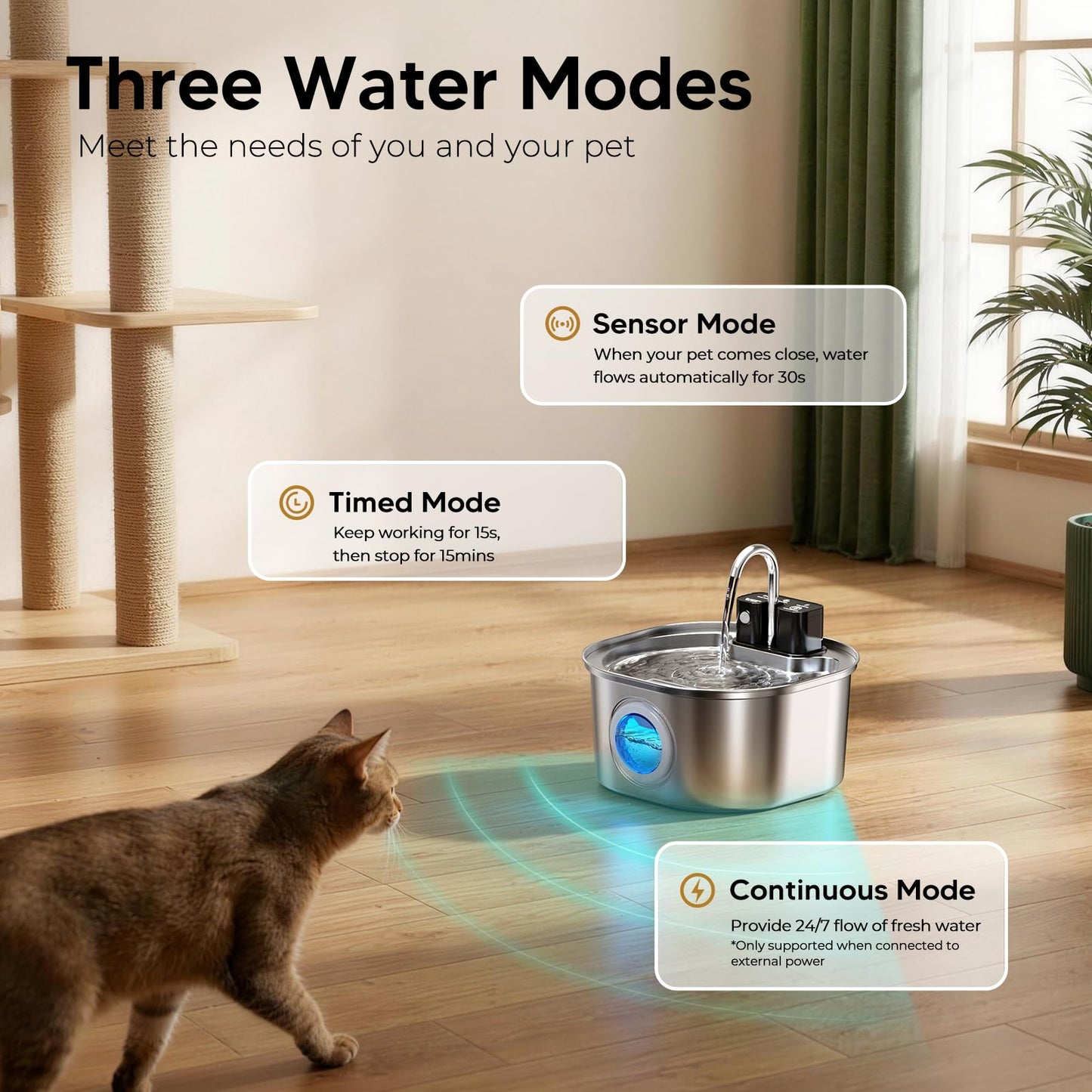 Intelligent Stainless Steel Cat Water Fountain