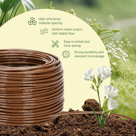 1/4" Drip Irrigation Tubing for Vegetation, Window Boxes and Garden