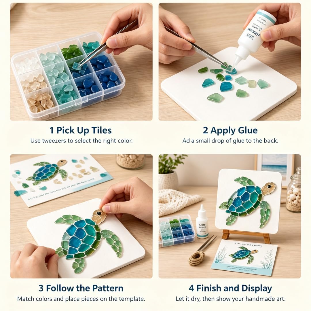 DIY Sea Glass Mosaic Craft Kit