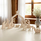 Wooden Christmas Nativity Scene Figurines with Manger